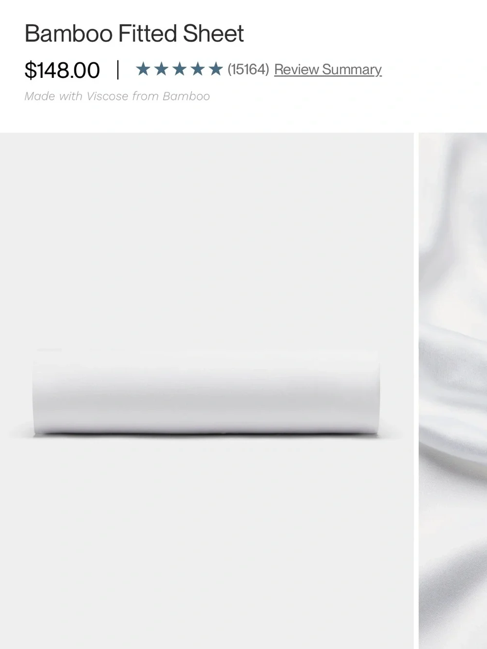 Bamboo Fitted Sheet - White